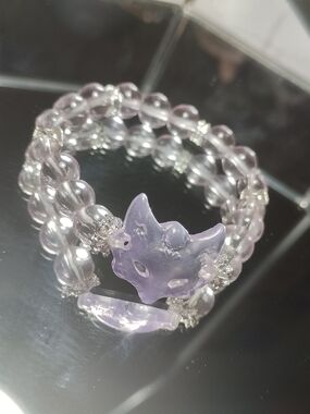 Handcrafted Lavender Crystal Fox Bracelet